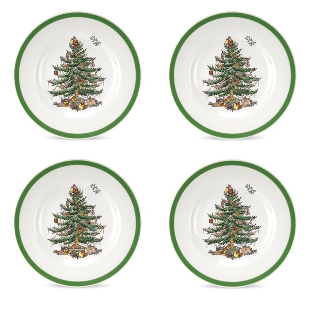 Spode Spode Christmas Tree Bread and Butter Plate 6.5'' - Set of 4 For Sale - Image 4 of 4