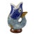 Vintage MCM Blues Ceramic Handpainted Fish Pitcher Vase For Sale