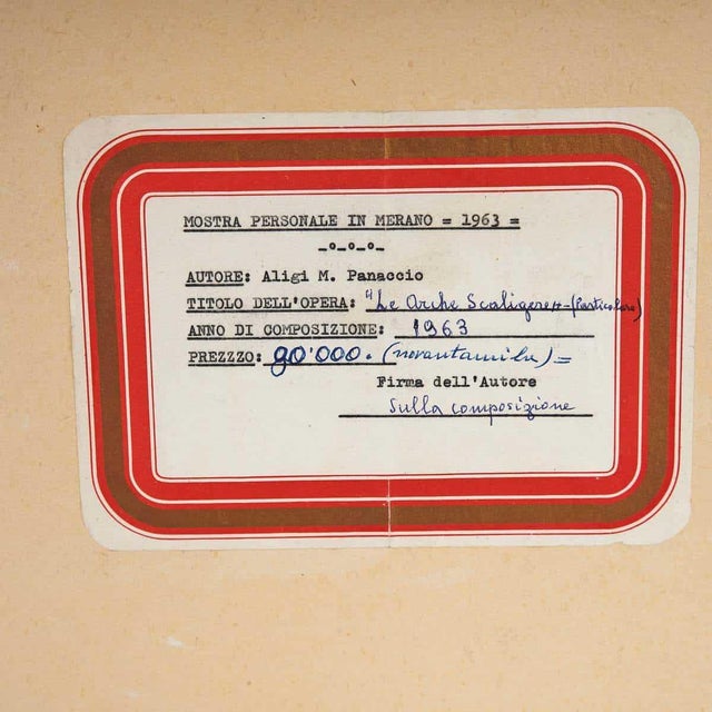 Aligi Panaccio, Composition, 1963, Oil on Panel For Sale - Image 4 of 6