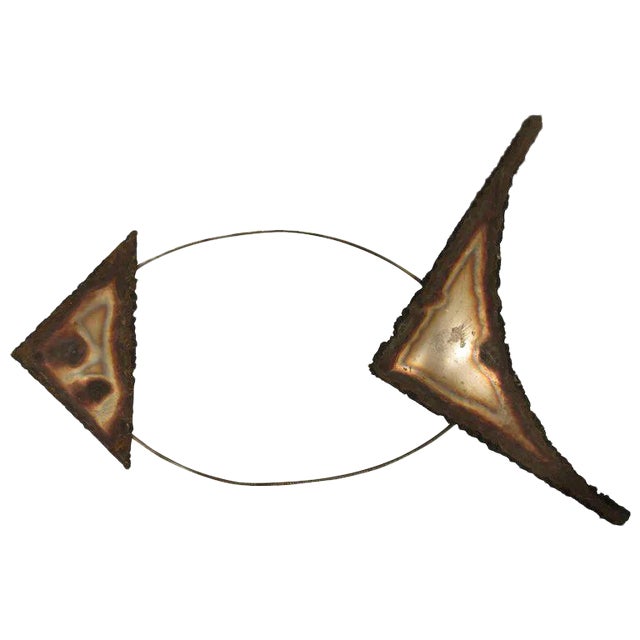 1970s Metal Fish Wall Sculpture For Sale