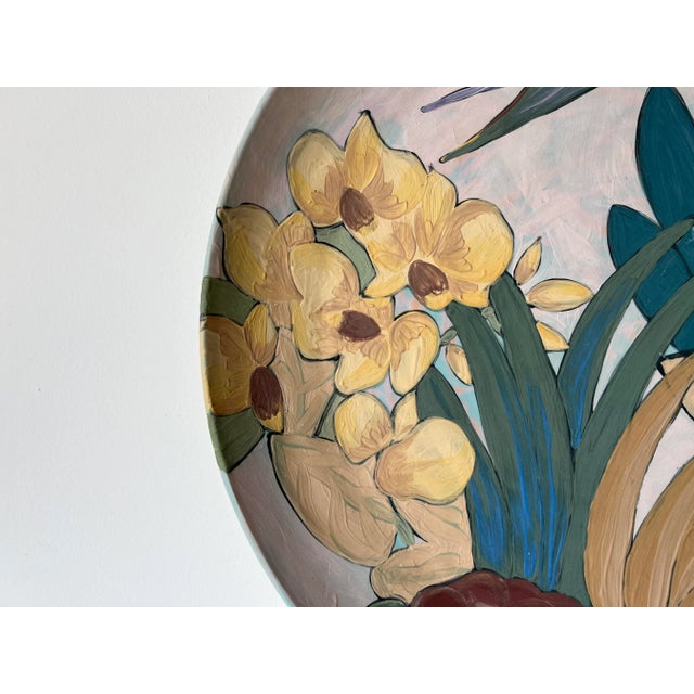 Available for sale this fantastic vintage art hand painted decorative pottery plate by DIANA LARENS. C,1992. Tittle "...