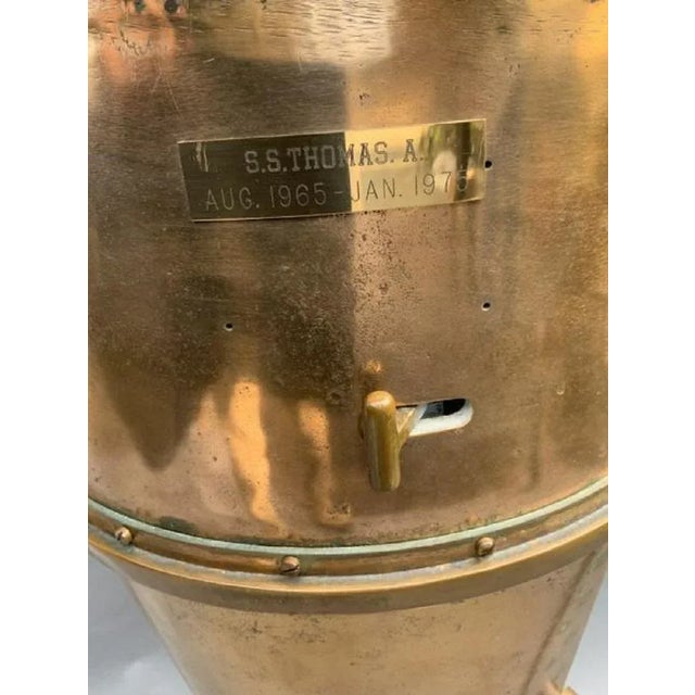 Nautical Solid Brass U.S. Navy Ship's Binnacle For Sale - Image 3 of 7