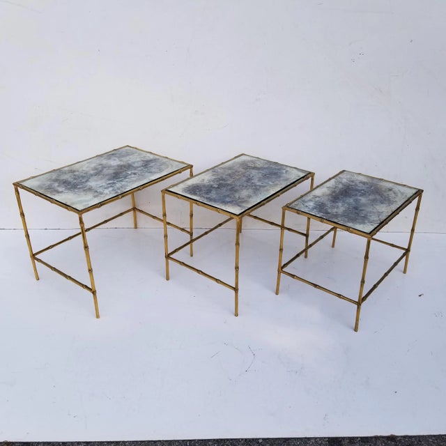 1960s Maison Bagues Nesting Table - Set of 3 For Sale - Image 11 of 13