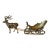 Vintage Brass Reindeer & Sleigh For Sale