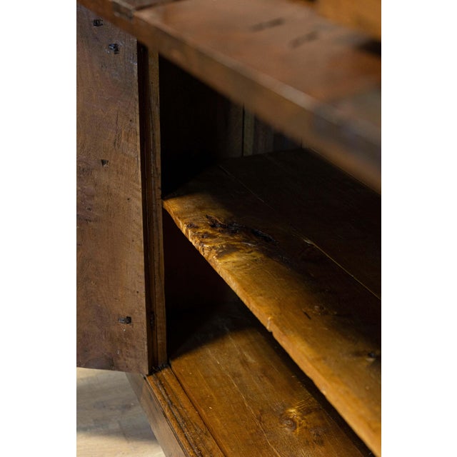 Italian 17th Century Walnut Buffet with Drop Front, Hidden Drawers and Two Doors For Sale - Image 13 of 14