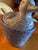 Beautiful Blue Ceramic Duck Nesting on Basquet Casserole. 6”high, 4.5” wide, 7” long