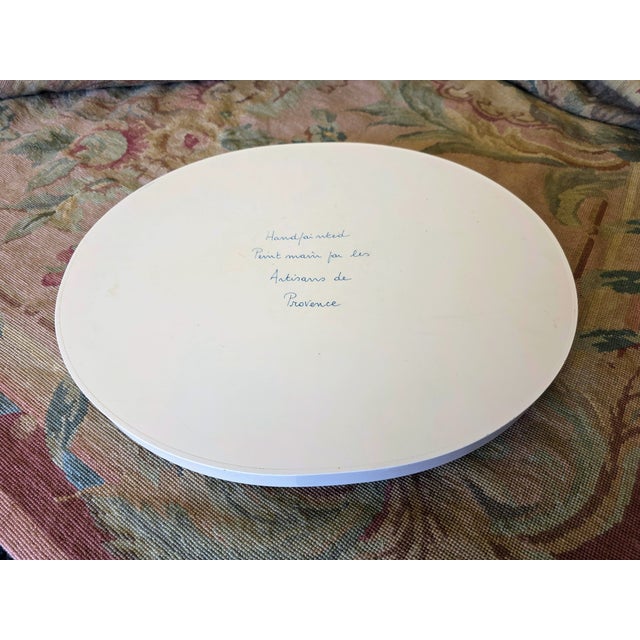 Wood Artisans De Provence France Hand-Painted 19" Dresser Tray For Sale - Image 7 of 8