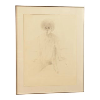 Original Figure Graphite Drawing, Signed For Sale