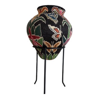Beautiful Handwoven 21st Century Wounaan Rainforest Basket From Panama For Sale