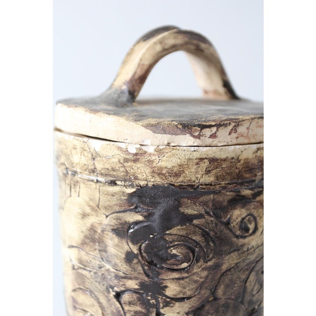 Vintage Handmade Studio Pottery Lidded Jar For Sale - Image 6 of 16