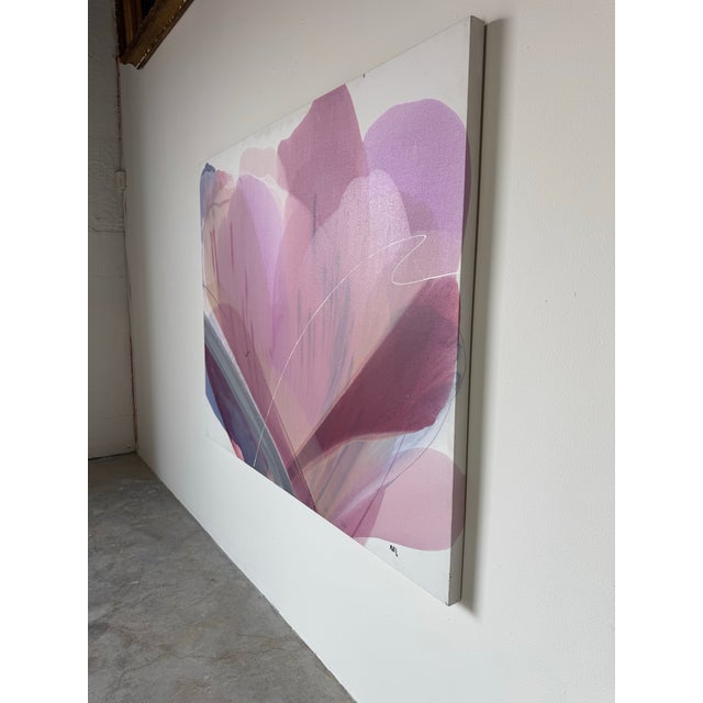 Abstract Large Vintage 1980’s Expressionist Abstract Painting by Marj For Sale - Image 3 of 9