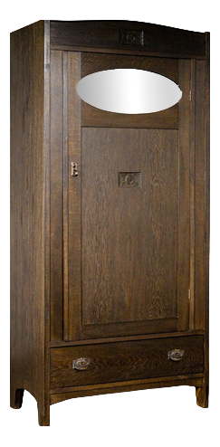 Art Nouveau Oak Cabinet