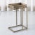 Modern Crate & Barrel Echo Modern Industrial C-Table in Antique Brass Finish With Mirrored Glass, Imar-199-Cb For Sale - Image 3 of 12