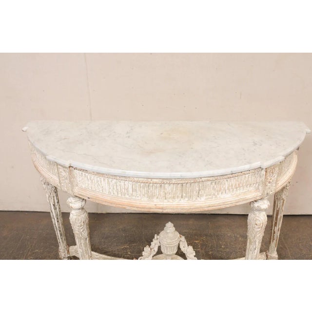 18th Century French Neoclassic Marble Top Console For Sale - Image 9 of 11