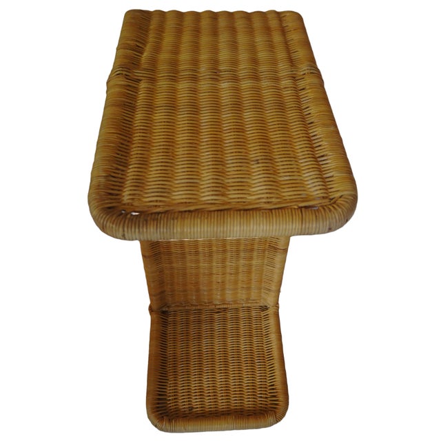 Yellow Rattan Side or Bedside Tables attributed to Henning Korch, Italy, 1970s, Set of 2 For Sale - Image 8 of 9
