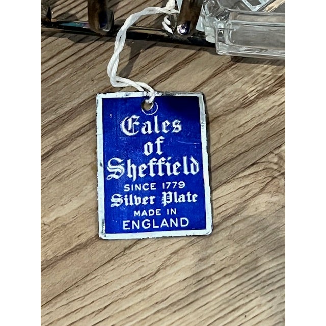 Vintage Silver Plate Toast Rack With Glass Butter Dish For Sale - Image 4 of 7