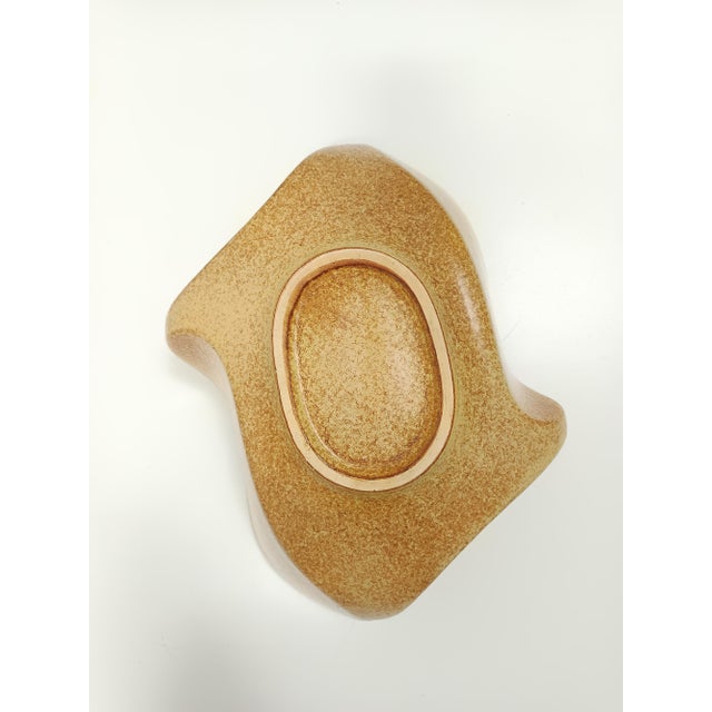 Ceramic Brown Glazed Ceramic Trinket Bowl attributed to Bertoncello, 1970s For Sale - Image 7 of 8
