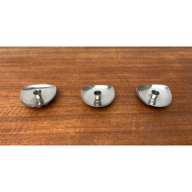 Vintage Danish Minimalist Candleholders by Arne Jacobsen for Stelton, Set of 3, in Very Good conditions. Designed 1960 to...