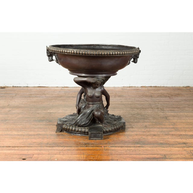 Vintage Bronze Greco-Roman Style Allegory of the Summer Planter with Dark Patina For Sale In New York - Image 6 of 13