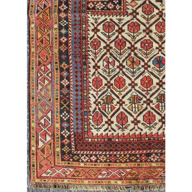 Late 19th Century Antique Shirvan Prayer Rug With All-Over Floral Design and Geometric Borders For Sale - Image 4 of 6