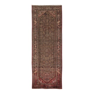 Pasargad Home Vintage Hamadan Brown Wool Area Rug, 3' 7'' X 10' 8'' For Sale