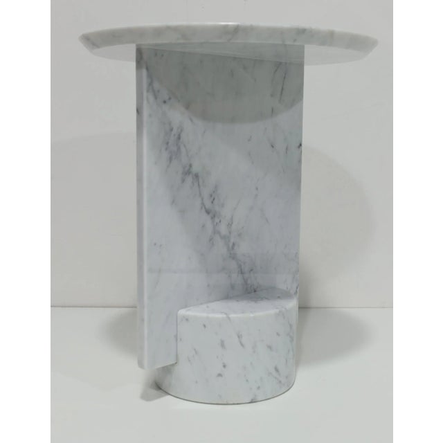 Modern Rémi Bouhaniche “My Dear” Side Table in Carrara Marble For Sale - Image 3 of 11