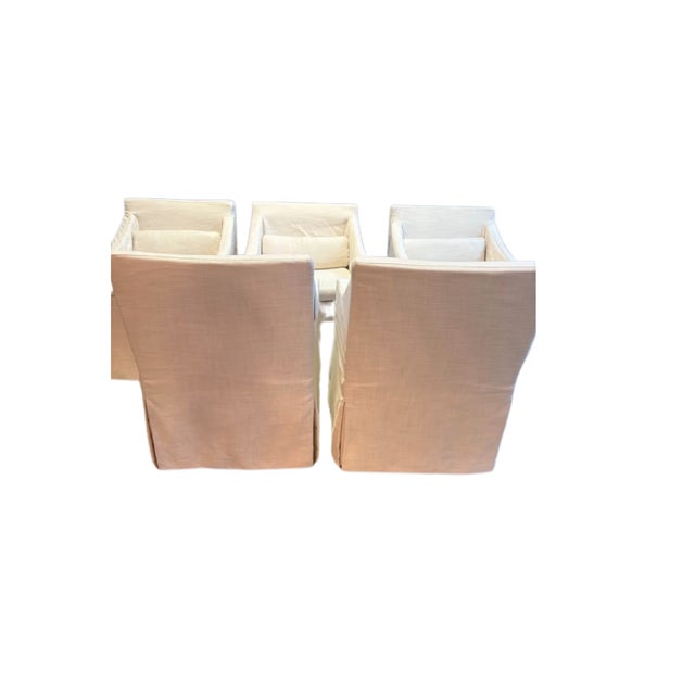 RH Low Belgian Slope Arm Slipcovered Dining Armchairs – Set of 5 - Restoration Hardware Refined Elegance, Effortless...