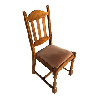 French Country Ladder Back Dining Chairs With Corduroy Seats - Set of 6 For Sale