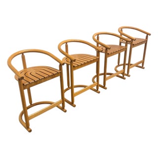 Vintage Bar Stools by Allmilmö, 1980s, Set of 4 For Sale
