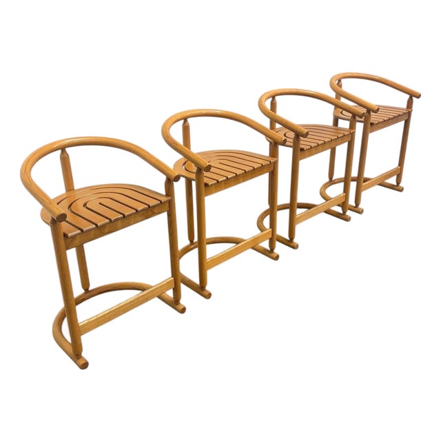 Vintage Bar Stools by Allmilmö, 1980s, Set of 4 For Sale