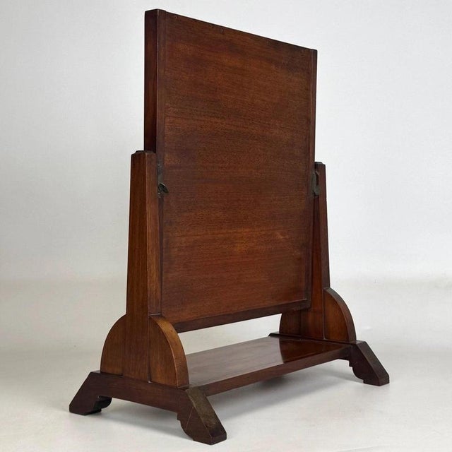 Wood Antique English Inlaid Mahogany Dressing Mirror, 1890s For Sale - Image 7 of 14