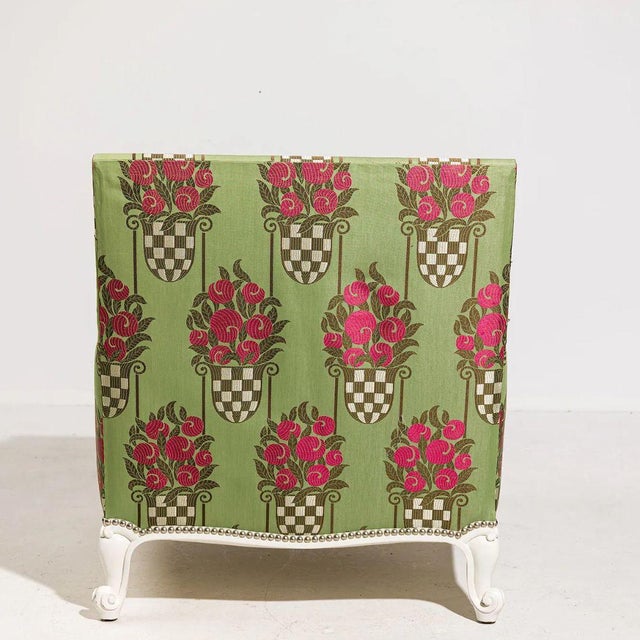 Custom Upholstered Silk Taffeta Club Chair, Billy Haines Style For Sale - Image 4 of 4