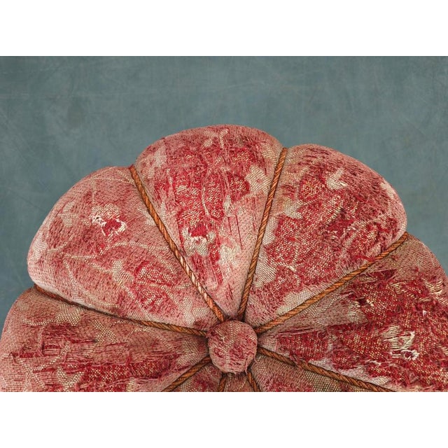 Red Art Deco Stool attributed to Jindrich Halabala, Former Czechoslovakia, 1930s For Sale - Image 8 of 10