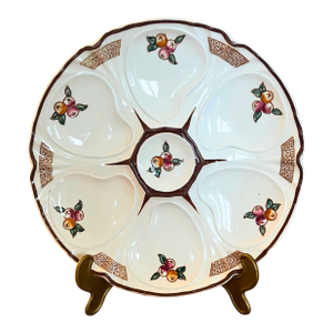 French Longwy Faience Oyster Plate, Circa 1900