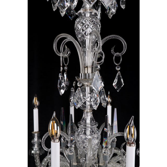 Vintage Bohemian Molded Glass Crystal Chandelier For Sale - Image 4 of 12