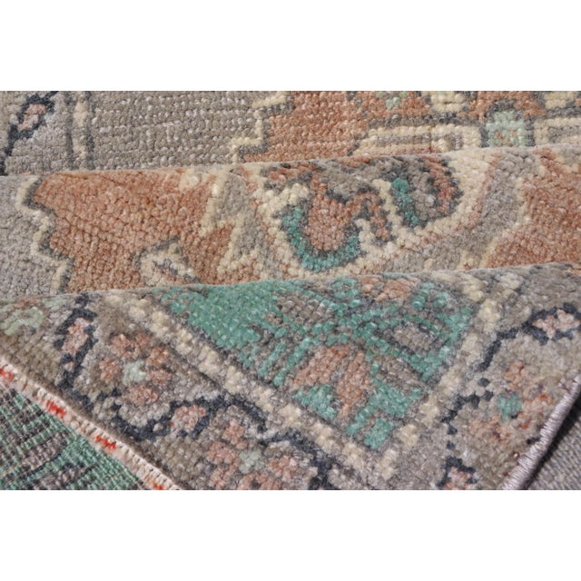 Camel Vintage Turkish Oushak Rug With All-Over Sub-Geometric Medallion Design For Sale - Image 8 of 8