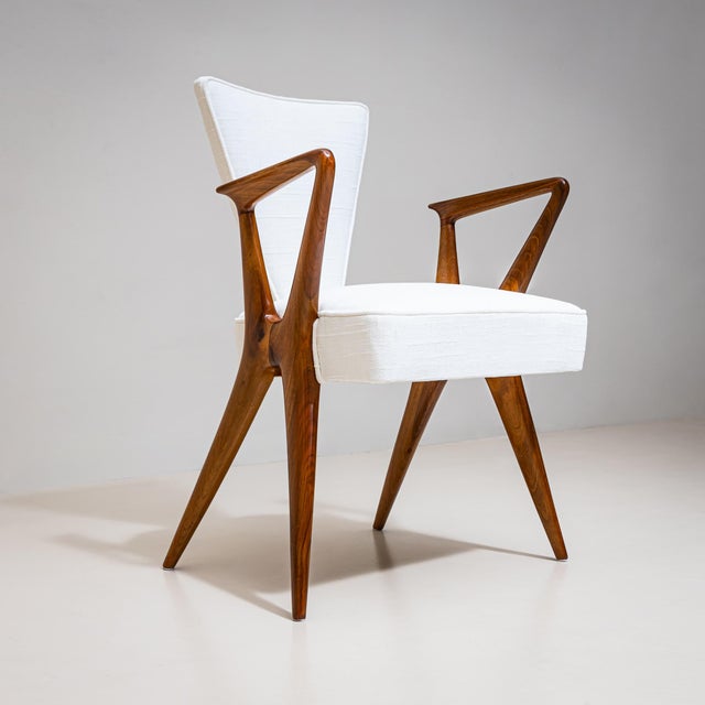Wood Set of Four Armchairs, Italy, 1950s For Sale - Image 7 of 9