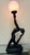 Elegant Art Deco Style Black Women Figural Table Lamp With Frosted Globe Shade Hollywood Regency For Sale - Image 4 of 9