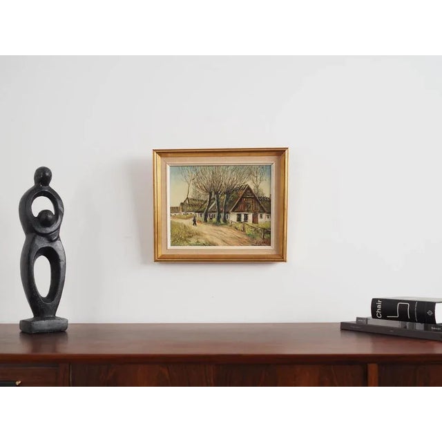 The painting was made using oil on canvas technique in the 1960s. The frame was made of wood. The painting is kept in warm...