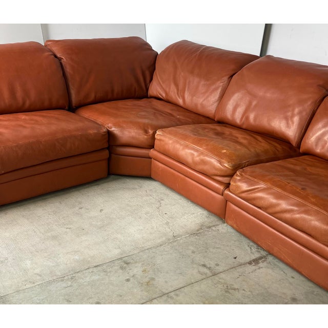 Italian Gyform Leather Sectional Sofa For Sale In Miami - Image 6 of 13