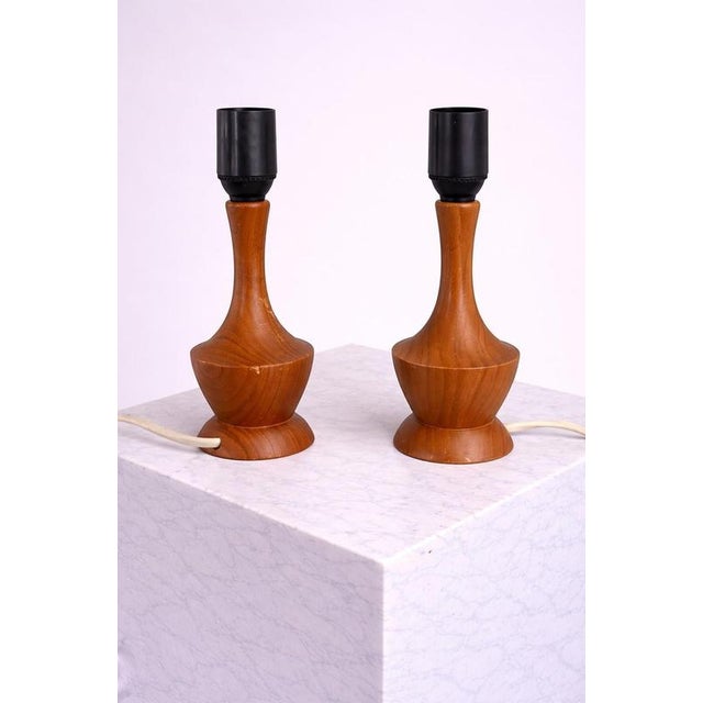 1950s Scandinavian Modern Teak Table Lamps from Markslöjd, Sweden, 1950s, Set of 2 For Sale - Image 5 of 8