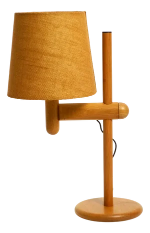 Oak Table Lamp with Height-Adjustable Shade from Temde, 1960s