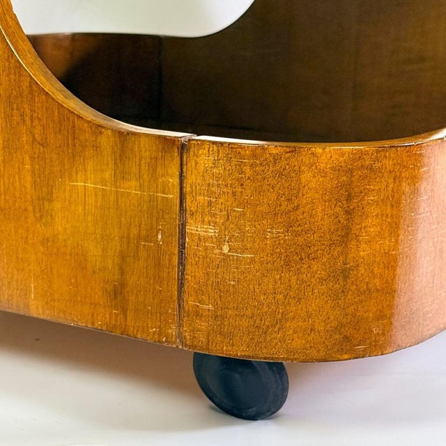 Vintage Space Age Sculptural Coffee Table in Curved Wood, Italy, 1970s For Sale - Image 17 of 18