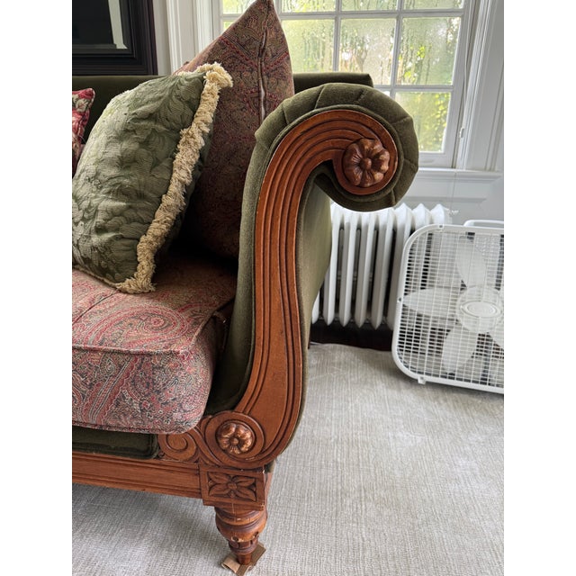Ralph Lauren Late 20th Century Ralph Lauren American Victorian Velvet Sofa For Sale - Image 4 of 5