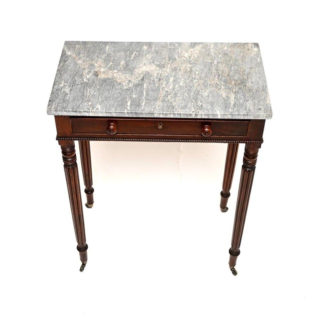 Wood Antique Regency Period Marble Top Side Table, 1815 For Sale - Image 7 of 11