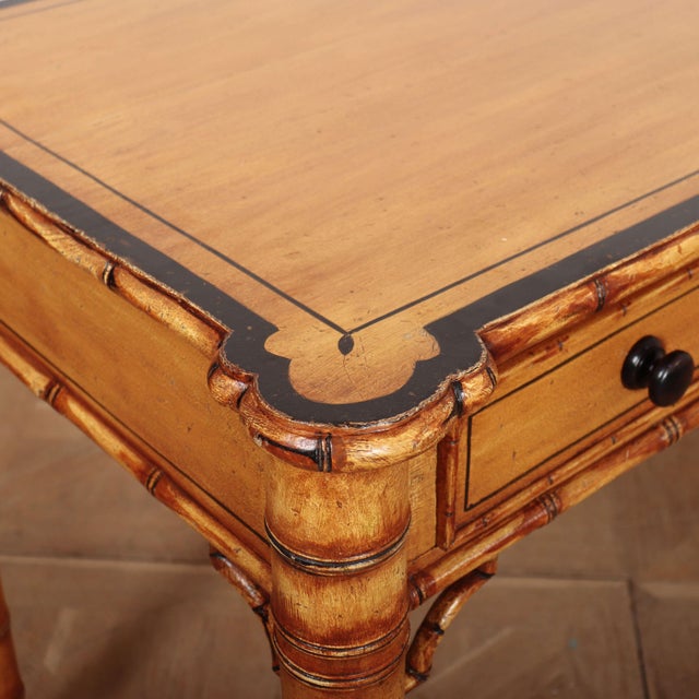English Faux Bamboo Desk, 1920s For Sale - Image 6 of 12