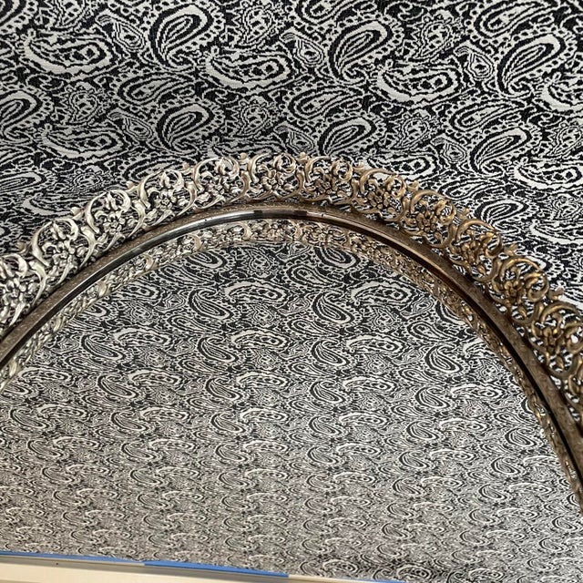 Vintage Brass Filigree Framed Mirror Chairish