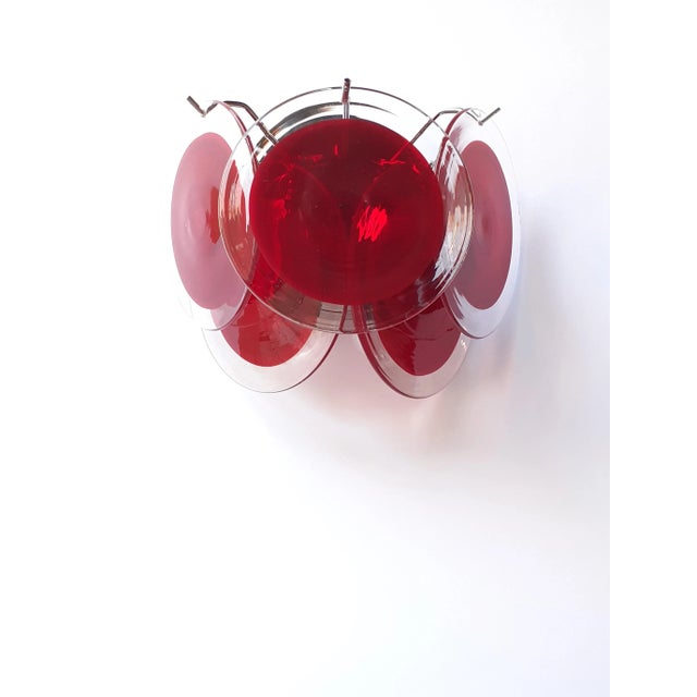 Red Red Murano Glass Disc Wall Light Sconce from Simoeng For Sale - Image 8 of 12