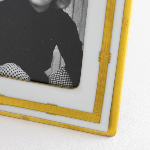 White Christian Dior White and Gilded Ceramic Picture Frame, circa 1980 For Sale - Image 8 of 11