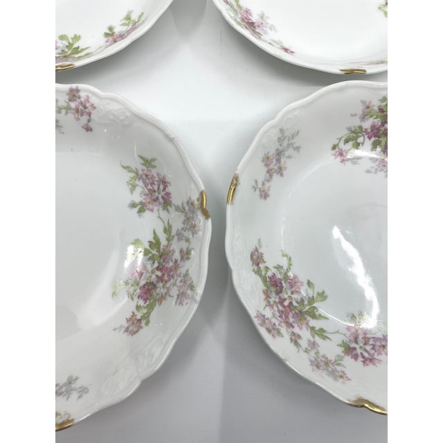 Antique Set of French Pink Floral Limoges- a Set of 6 Bowls For Sale In New York - Image 6 of 10